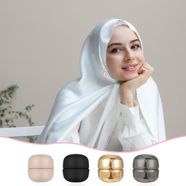 Prasacco 4 Pairs Hijab Magnetic Pins, Hijab Magnets Pins Allah for Women Round Strong Magnetic Hijab Pins Scarf Magnetic Pin Multi-Use Pinless Magnet Pins for Women Clothing Scarf（4 Colors）