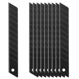 18mm Heavy Duty Snap-Off Replacement Blades – 10 Pack (110 Segments) Black Ultra Sharp Utility Knife Refills for Drywall, Roofing, Flooring, Rubber – Fits Most 18mm Box Cutters & Snap-Off Knives
