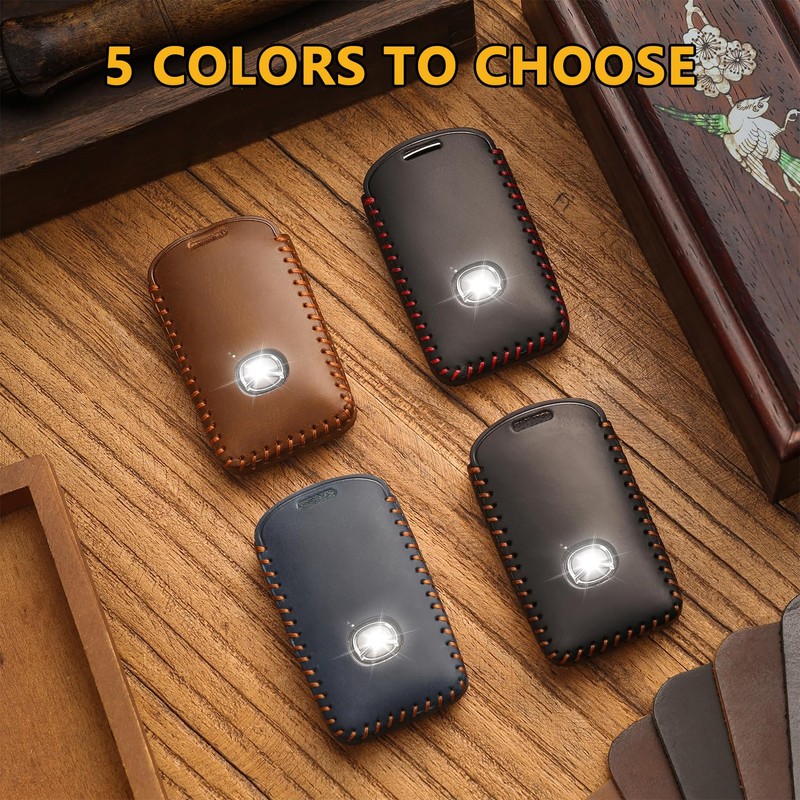 FT FUNTOR for Mazda Key Fob Cover,Leather Key Cover with