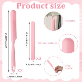 6Pcs Silicone Wax Applicator Non-Stick Wax Spatulas Set Hair Removal Sticks Applicator Reusable Hard Waxs Scraper for Home Salon Body Use (Pink)