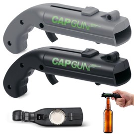 2PCS Destapador De Cerveza, Abridor De Botellas, Destapador De Botellas, Adecuado para el hogar, el bar y ocasiones de fiesta, un regalo perfecto de San Valentín para hombres (Negro + Gris)