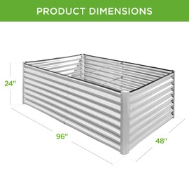 Best Choice Products 8x4x2ft Outdoor Metal Raised Garden Bed, Deep Root Planter Box for Vegetables, Flowers, Herbs, and Succulents w/ 478 Gallon Capacity - Galvanized