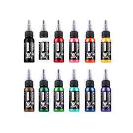 Kokkai Sumi Tattoo Ink, Premium Quality, Precision Medium Viscosity, Rich Hue, Quick Healing, Acrylic-Free, Water-Based, Ready-to-Use Ink for Precision Tattooing (12 Color Pack, 1 oz)