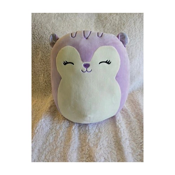 Kellytoy Squishmallow Sydnee The Squirrel 12” Purple Plush Rainbow Tail,