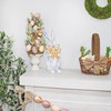 AuldHome Rabbit Statue with Carrots (13-Inches); Large Easter Decor Farmhouse