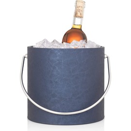 Made In USA Blue Marble Print Double Walled 3-Quart Insulated Ice Bucket