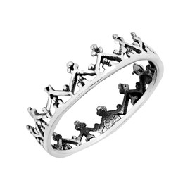 AeraVida Royalty Inspired Crown .925 Sterling Silver Ring Size 6-10 for Trendy and Versatile Fashion Accessories for Princess Inspired Fashion Accessories