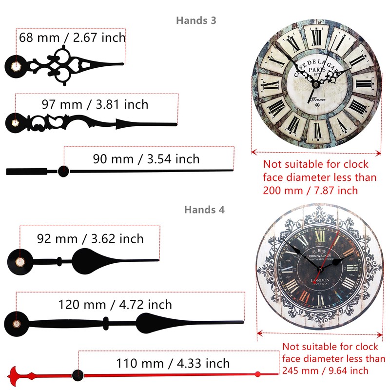 TIKROUND Youngtown Movement for Clock Repair Replacement 19mm (3/4inch) Shaft