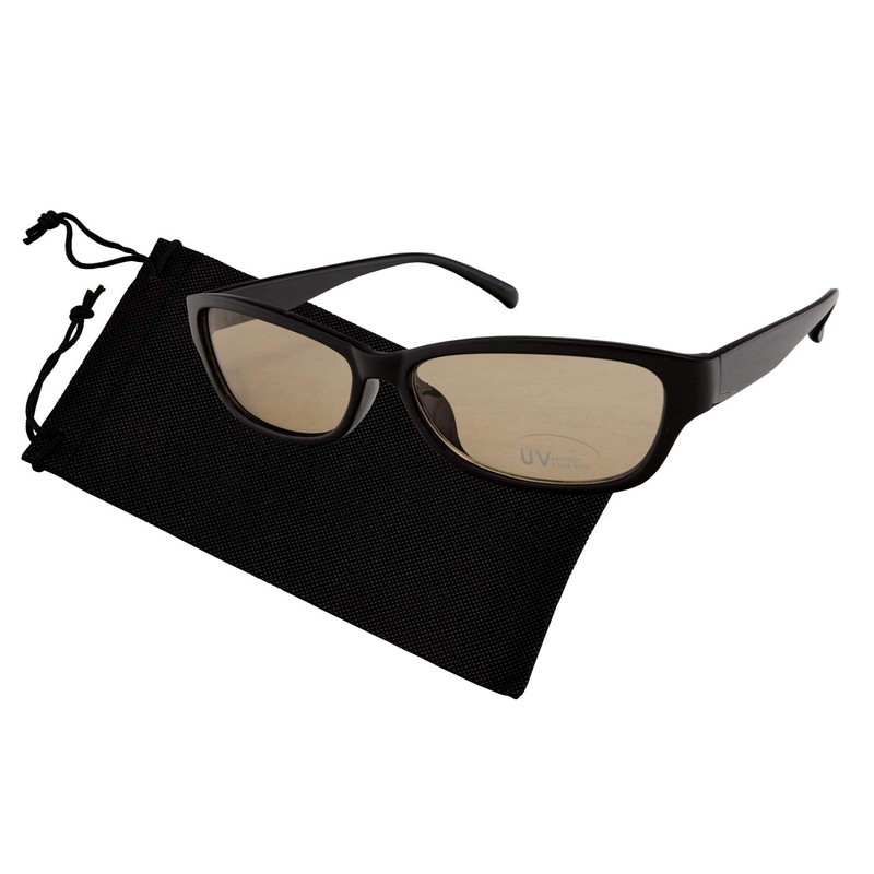 Mukojima PY1227-2 Sunglasses UV Protection Lens, Light Fox-Shaped, Sepia x
