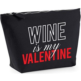 Hippowarehouse Wine Is My Valentine printed make up cosmetic wash bag 18x19x9cm