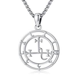 Eusense Lilith Necklace Lilith Sigil Necklace 925 Sterling Silver Jewelry Goddess Lilith Pendant Necklace for Men Women Amulet Protection Necklace