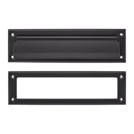 khtumeware Matte Black 10 inch 1-Pack Solid Brass Mail Slot with Solid Brass Internal Frame is Well Made Door Mail Slots