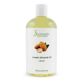 Soapeauty Sweet Almond Oil Cold Pressed Refined | 100% Pure Sweet Available in Bulk | Carrier for Essential Oils, Almond Oil for Skin, Face, and Hair, Soap Making | 16 fl oz