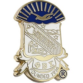 Phi Beta/Β Sigma 3D Shield Lapel Pin [Gold - 1"] - ID#4251