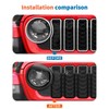 JeCar 9pcs Black Grill Inserts Headlight Covers Trim Kit for