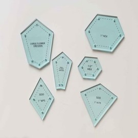 300 Pieces Paper Patchwork Shapes Acrylic Quilt Template Quilting Set Kit Patchwork Patchwork Craft Sewing Set Kit