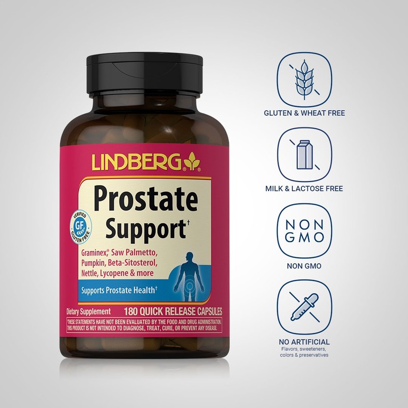 Lindberg Prostate Supplement | 180 Count | Saw Palmetto, Pumpkin