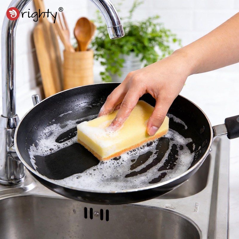 Orighty Dish Sponges, Dual-Sided Temperature-Responsive Kitchen Sponges, Non-Scratch Cleaning Sponge,