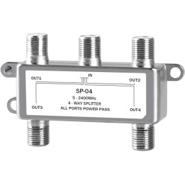 Universal RF Coax 1 In 4 Out Splitter 4 In 1 Out Combiner For CATV Satellite ATSC Antenna