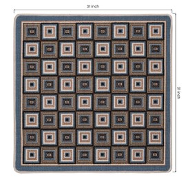 Benissimo, Stair Treads Carpet, Landing Slip Resistant Stair Rugs, Printed Design, Runner for Indoor Wooden Steps, 31"x31" (Pack of 1), Tile