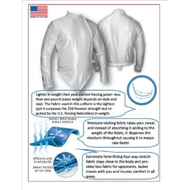 Physical Chess Mens Right Handed Nylon Polyester foil/Epee/Sabre Front Zip Fencing Jacket