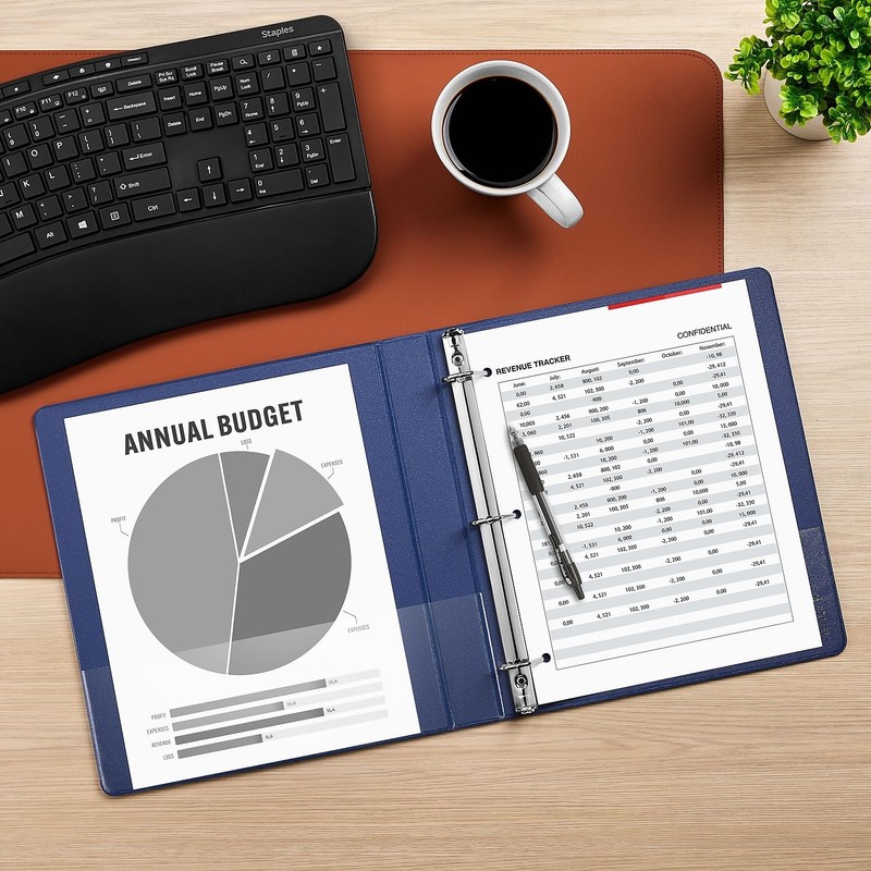 Staples 82636 Standard 1-Inch 3-Ring Non-View Binder Blue (26408-Cc)