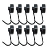 Broadwatch Magnetic Hooks, Set of 10, Black, Strong Neodymium Magnets,