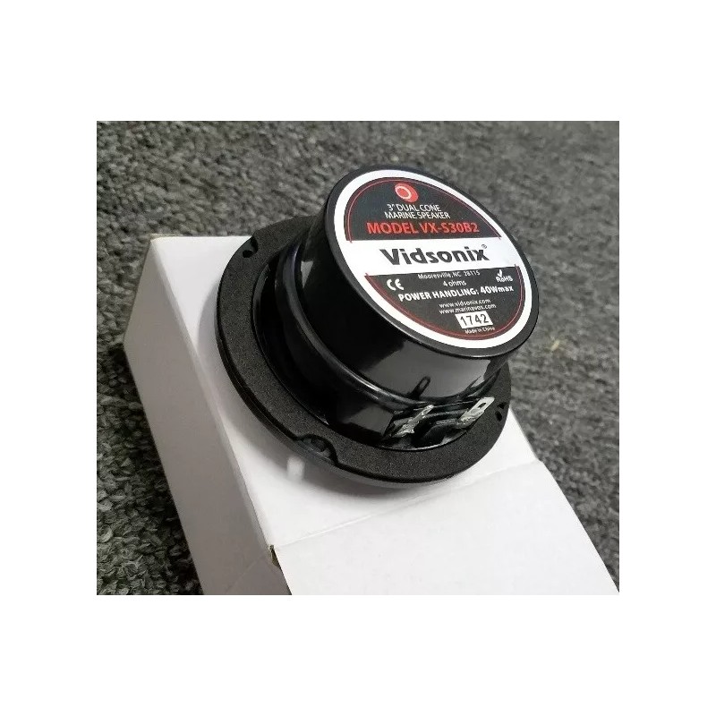 Vidsonix 3" Boat Spa VX-S30B2 Marine Audio Speaker PAIR Blk