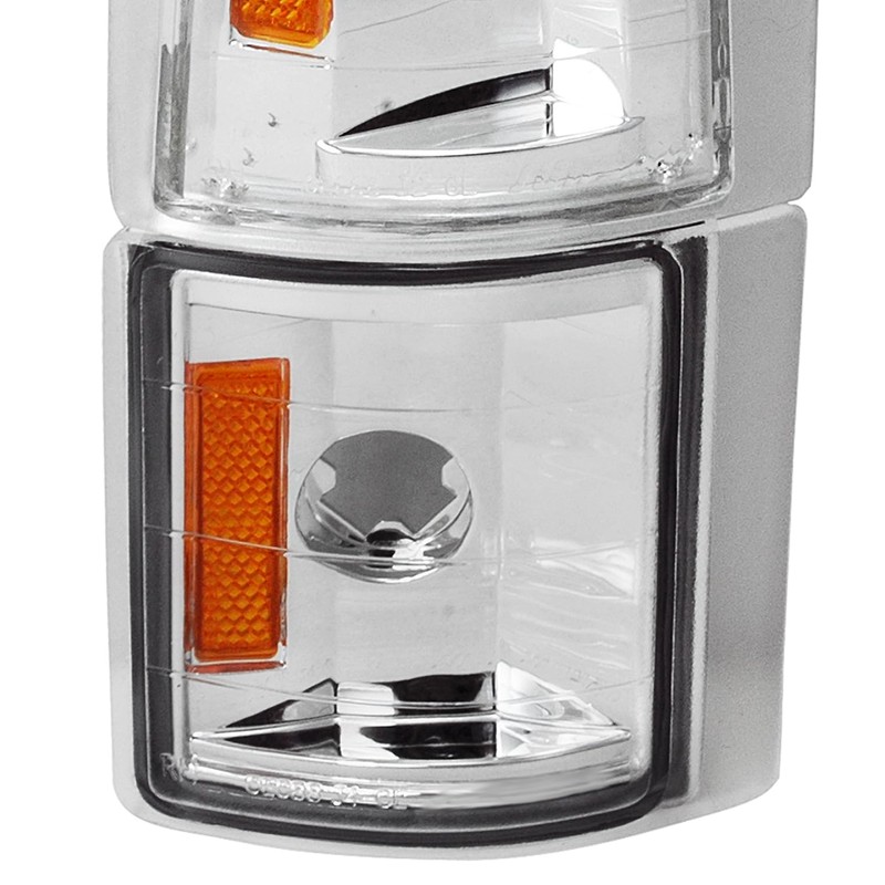 SPEC-D TUNING Chrome Housing Clear Lens 4PC Corner Lights Compatible