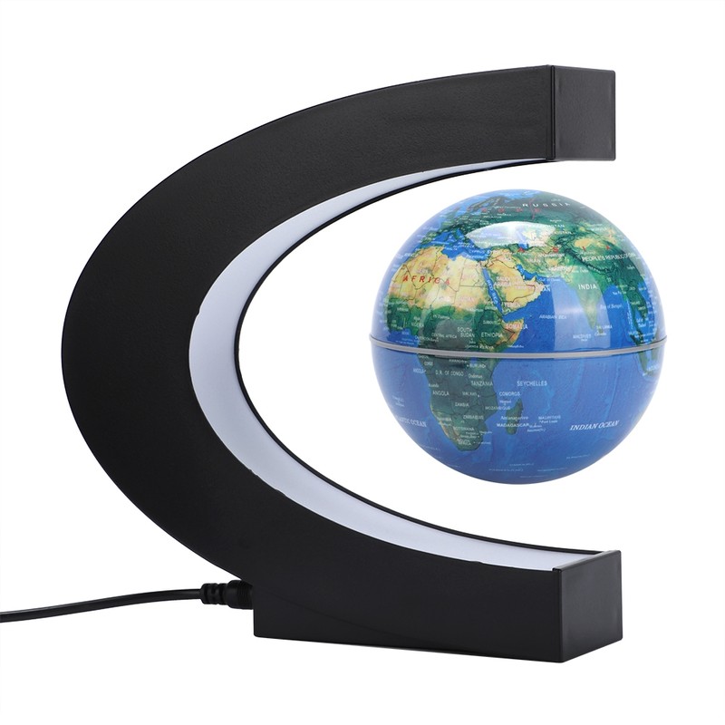 3in C Shape Magnetic Levitation Floating Globe World Map Ornament