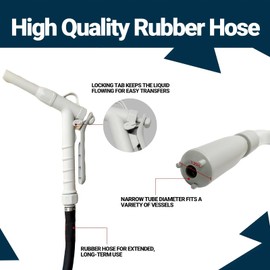 SYPEPJI Automatic Fuel Transfer Pump with Nozzle, 3.4GPM Portable Electric Gas Can Pump with 51" Long Rubber Hose for Oil Diesel Gasoline, 4pcs AA Battery/1pcs USB Cable and 4 Can Adapters Included