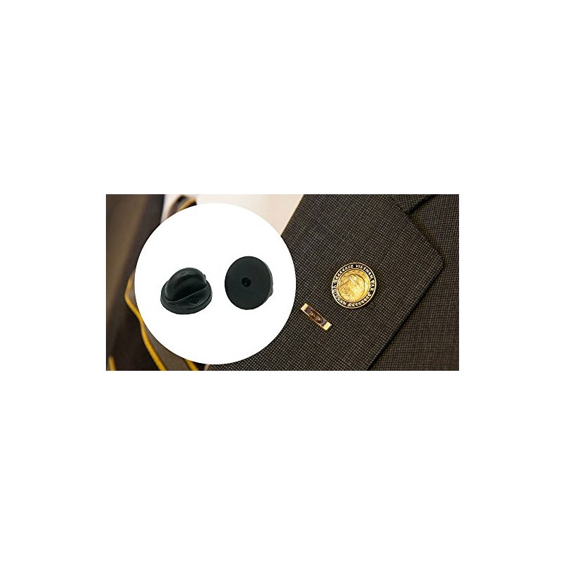 Black PVC Rubber Pin Backs Pack of 100