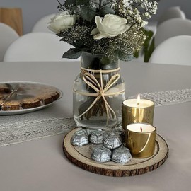 Natural Wood Slices 10 Pcs 10-11 Inch Large Wood Slices for Centerpieces Unfinished Wood Rounds for Crafts and Table Decorations Rustic Wedding Centerpiece Wood Circles for Holiday Decor DIY Projects