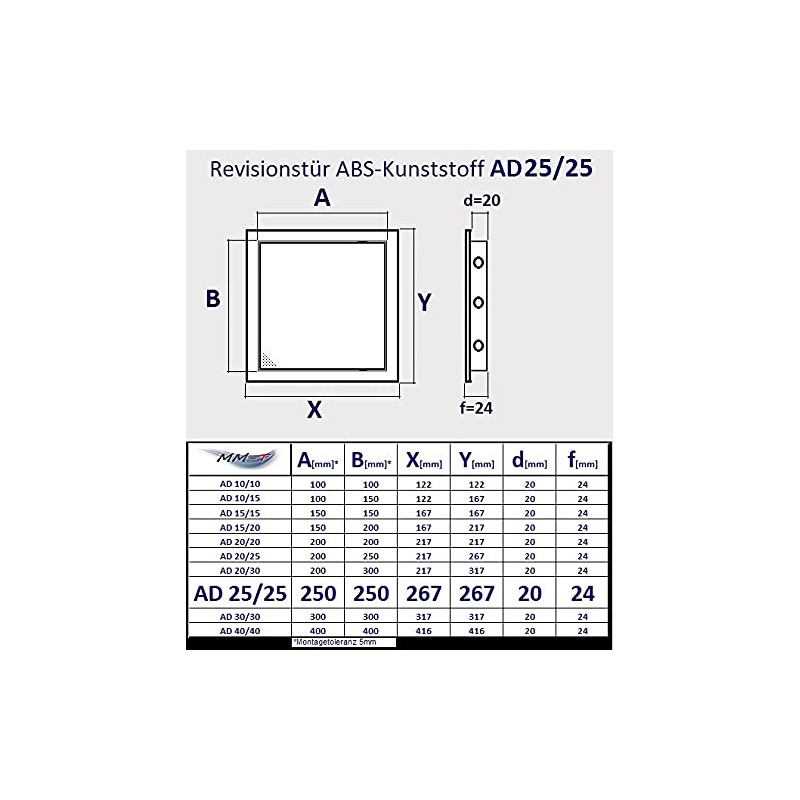 Inspection Door, Inspection Flap, High-Quality ABS Plastic, White, Choice of