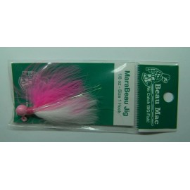 Beau-Macs Marabou Salmon Steelhead Jig Pink/Pink White 1/8oz Fishing Lure NEW