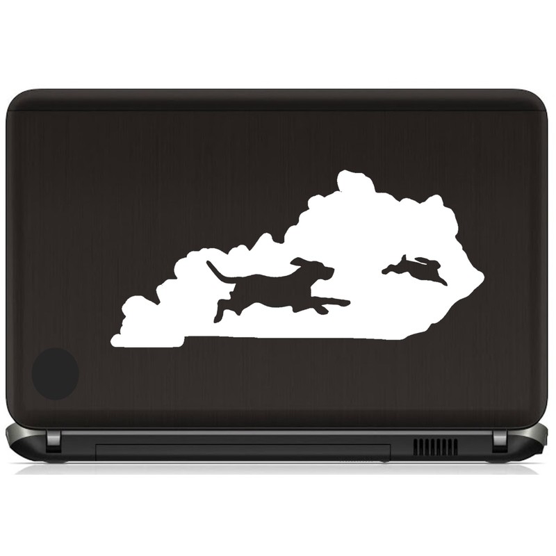 State of Kentucky Beagle Chasing Rabbit Hunting Decal Sticker for