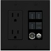 RiteAV Power Outlet 3 HDMI Coax Cat5e Toslink Wall Plate