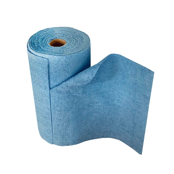 Eurow - Rollo de toalla de microfibra Tear-A-Towel de repuesto reutilizable, 11 x 12 pulgadas, azul, paquete de 50