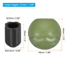 PATIKIL 0.59 Inch Chair Feet Replacement, 4 Pack TPE Outdoor Camping Chair Leg Tips Ball Cap Folding Chair Legs Floor Protectors Stability on Rugged Fit for 0.59"(15mm) Chair Feet, Green