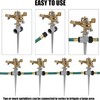 2Pcs Zinc Alloy Heavy Duty Stainless Steel Rotating Sprinkler，Adjustable 360