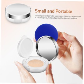 FRCOLOR Mini Empty Powder Container 2pcs Portable Powder Puff Box Sturdy Plastic Makeup Storage Organizer for Women Girls