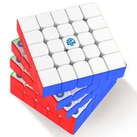 GAN 562 M, Magnetic 5x5 Speed Cube with with 160 Magnets, Double-Layer Structure Anti-POP Puzzle STEM Toy 3D for Kids Teens Adults Practice Competition, Frosted Version