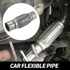 X AUTOHAUX 65x245mm Universal Car Exhaust Flexible Pipe Tubing Silver