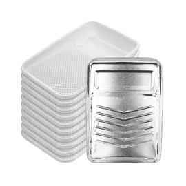 Bates- Paint Tray Liner, 9 Inch, 11 pcs, One Metal Paint Tray with 10 pcs Plastic Paint Pan Liners, Paint Pans Trays, Disposable Paint Tray, Paint Roller Tray Liners, Paint Trays for Painting Walls