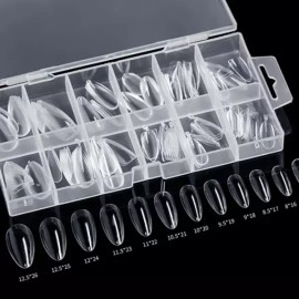 Mariceller 투명 3종 네일팁 인조손톱 네일피스 마리셀러 [기본형(a)] Transparent 3-Piece Nail Tips Artificial Nails Nail Piece Mariceller [Basic Type (a)]