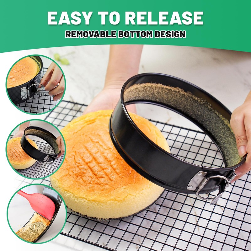 Springform Pan Set, Round Nonstick Pan (Black4)