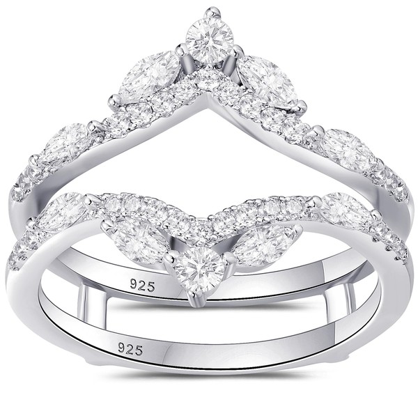 Newshe Jewellery 5A Cz Wedding Ring Enhancer for Engagement Rings