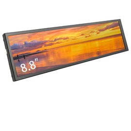 LESOWN 8.8 inch Monitor PC Case Temperature Display mini Ultra Wide Secondary Screen Long Stretched Bar Display AIDA64 PC Sensor Panel 1920x480 Small Temp Monitor for RPi CPU Monitoring