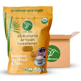 Colibreeco, Unrefined Cane Sugar, 1 Pound (Pack of 12): Sweeten your Drinks and Recipes With Powder Organic Cane Sugar, Naturally Sweet and Chemical-Free, Panela, Piloncillo, Jaggery, Raw Sugar.