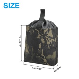 PATIKIL 21x17x8cm Dump Pouch, Folding Dump Waist Bag Roll-Up Drawstring Utility Tool Storage Pack Backpack Accessories Shooting Climbing Outdoor Sports Bag, Dark Camouflage